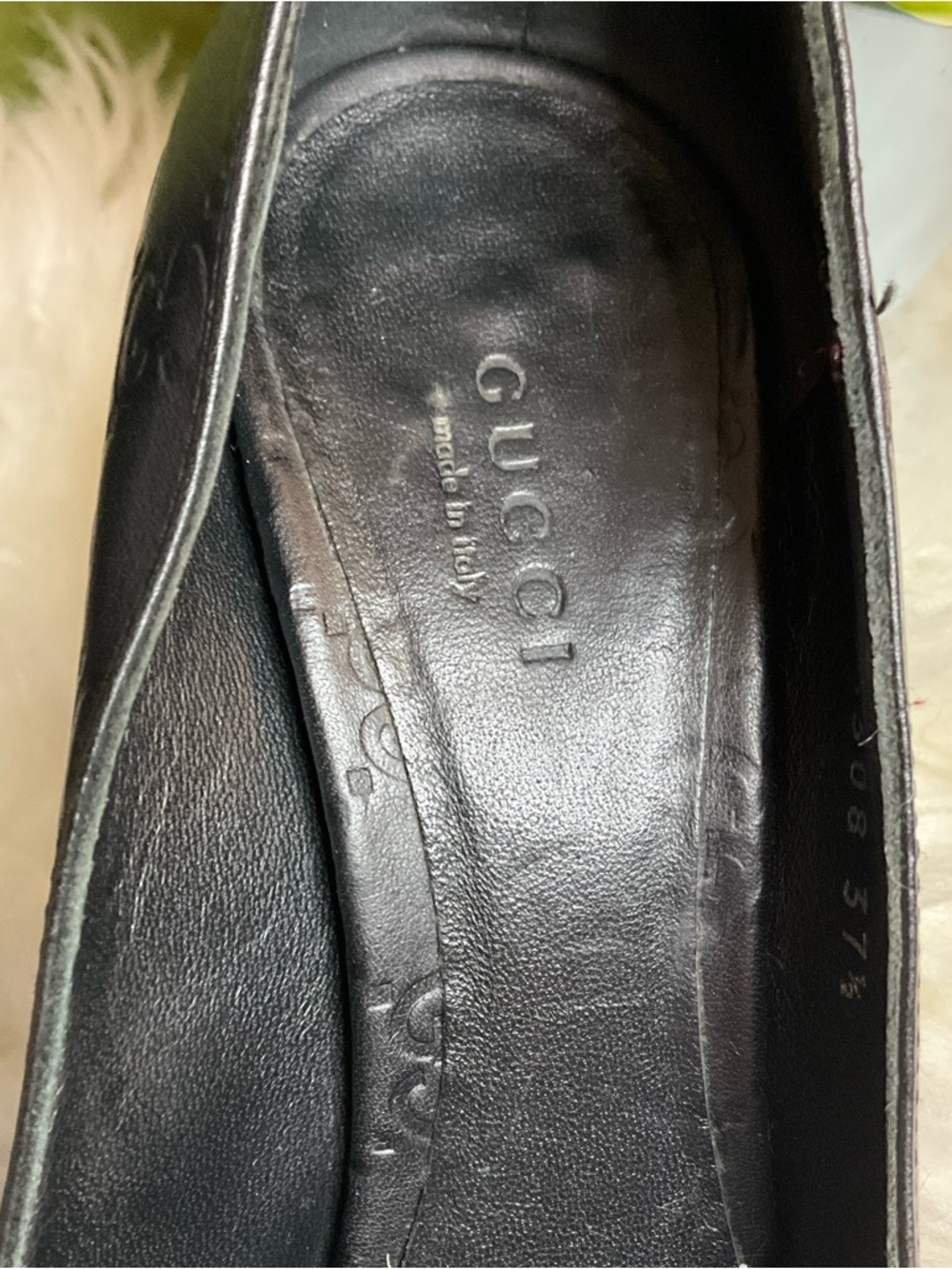 Gucci Black Guccissima Peep-Toe Heels - Picture 3 of 13